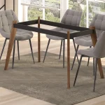 Cadru masa, pentru dining si bucatarie, din metal si lemn 110 cm - imagine 7