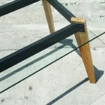 Cadru masa, pentru dining si bucatarie, din metal si lemn 110 cm - imagine 5