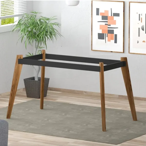 Cadru masa, pentru dining si bucatarie, din metal si lemn 110 cm