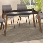 Cadru masa, pentru dining si bucatarie, din metal si lemn 110 cm - imagine 6