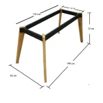 Cadru masa, pentru dining si bucatarie, din metal si lemn 110 cm - imagine 4