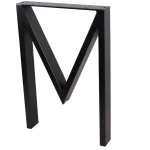 Set 2 picioare metalice pentru masa, negru mat, 72 cm - imagine 3