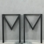 Set 2 picioare metalice pentru masa, negru mat, 72 cm - imagine 6