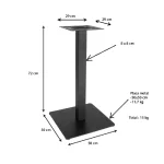 Picioare metalice pentru masa 70x70 cm,negru - imagine 3