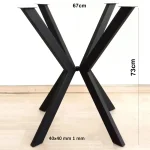 Picioare pentru masa rotunda sau patrat, metal, culoare negru