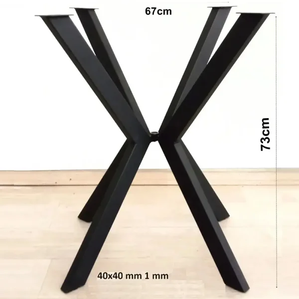 Picioare pentru masa rotunda sau patrat, metal, culoare negru