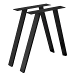 Set 2 picioare metalice pentru masa, design industrial, negru mat - imagine 3