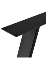 Set 2 picioare metalice pentru masa, design industrial, negru mat - imagine 4