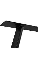 Set 2 picioare metalice pentru masa, design industrial, negru mat - imagine 5