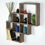 Raft de perete din lemn Karo Homs, maro 69 cm - imagine 2