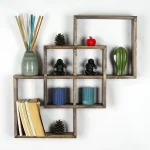 Raft de perete din lemn Karo Homs, maro 69 cm - imagine 4