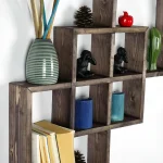 Raft de perete din lemn Karo Homs, maro 69 cm - imagine 3