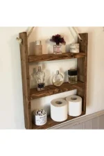 Raft de perete pentru baie Happy Homs, lemn natur - imagine 3
