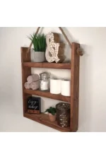 Raft de perete pentru baie Happy Homs, lemn natur