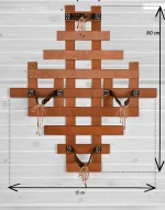 Raft flori Barca Homs 82 X 72 X 8 cm, maro - imagine 3