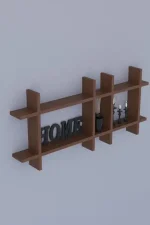 Raft perete din lemn Gozde Homs, 100 x 45 x 9 cm, maro - imagine 4