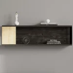 Raft de perete Riva culoare antracit si stejar,100 cm - imagine 2