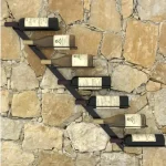 Raft de perete/suport vinuri, Wine Stand Homs,88x72x10 cm,metal - imagine 5