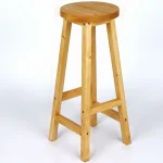 Scaun taburet, din lemn culoare nuc ,46 cm - imagine 3