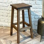 Scaun bar Vinita din lemn, culaore nuc, 67 cm