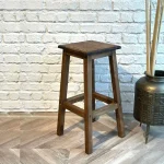 Scaun bar Vinita din lemn, culaore nuc, 67 cm - imagine 3