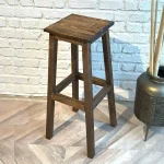 Scaun bar Vinita din lemn, culaore nuc, 67 cm - imagine 2