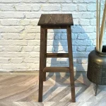 Scaun bar Vinita din lemn, culaore nuc, 67 cm - imagine 5