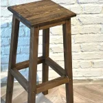 Scaun bar Vinita din lemn, culaore nuc, 67 cm - imagine 4