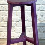 Scaun bar din lemn culoare mov, Vinita, 70 cm - imagine 3