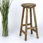 Scaun bar,taburet lung, din lemn culoare nuc ,70 cm