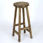 Scaun bar,taburet lung, din lemn culoare nuc ,70 cm - imagine 3