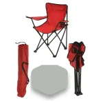 Set 2 Scaune Pliabile cu Cotiere și Suport, Pentru Camping sau Grădină