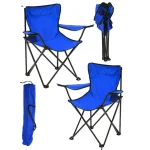 Scaune Pliabile cu Cotiere și Suport, Pentru Camping sau Grădină,albastru - imagine 4