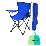 Set 2 Scaune Pliabile cu Cotiere și Suport, Pentru Camping sau Grădină,albastru - imagine 2