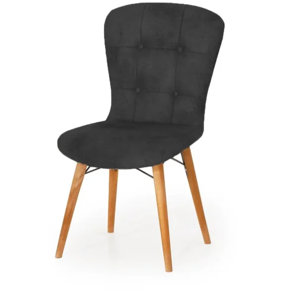 Scaun living tapitat negru-nuc Beluga Homs