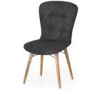 Scaun living tapitat negru-nuc Beluga Homs - imagine 6