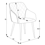 Scaun tapitat si piciore metal ,horeca,caramiziu,clasa A - imagine 4