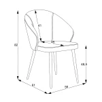 Scaun tapitat si piciore metal clasa A - imagine 3