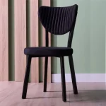 Set Masa de bucatarie Barton din MDF cu 4 Scaune din metal, culaore negru si negru, 140 cm - imagine 5