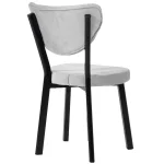 Set Masa Barton din MDF cu 4 Scaune din metal, culoare negru si bej, 140 cm - imagine 8