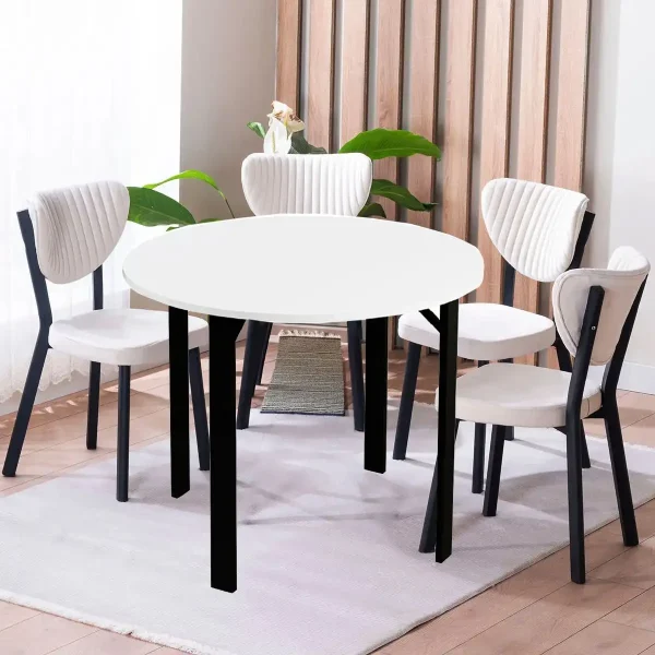 Set masa Onita bucatarie rotund cu 4 scaune 90 cm