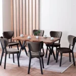 Scaun Barton, metal profil, culoare maro - imagine 7