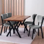 Scaun Barton, gri, profil din metal - imagine 5