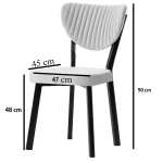 Set Masa Barton din MDF cu 4 Scaune din metal, alb si negru, 140 cm - imagine 6