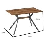 Masa bucatarie texturata Agatha,nuc-negru,120 cm - imagine 2