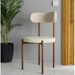 Scaun Onita profil metalic maro si tapiterie bej