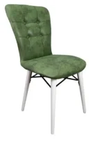 Set masa extensibila cu 6 scaune tapitate Homs cristal nuc-verde 170 x 80 cm - imagine 7