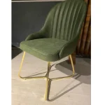 Scaun tapitat si piciore metal culoare gold - imagine 2