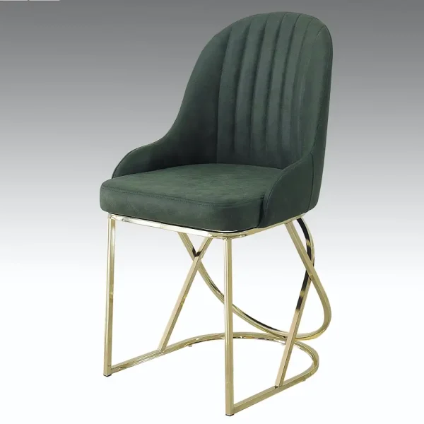 Scaun tapitat si piciore metal culoare gold