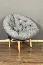 Fotoliu tapitat cu stofa si picioare metalice,rotund,homs,seria B-120,20042 - imagine 7